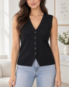 Ladies Black Sleeveless Jersey Top - StylePhase SA