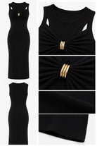 Ladies Black Sleeveless Twist Front Maxi Dress - StylePhase SA
