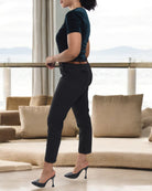 Ladies Black Slim Pants With Belt - StylePhase SA