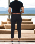 Ladies Black Slim Pants With Belt - StylePhase SA