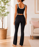 Ladies Black Straight Leg Two-Piece Activewear Set - StylePhase SA