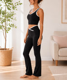 Ladies Black Straight Leg Two-Piece Activewear Set - StylePhase SA