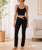 Ladies Black Straight Leg Two-Piece Activewear Set - StylePhase SA