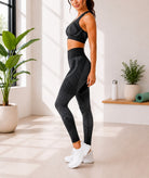 Ladies Black Strappy Activewear Set - StylePhase SA