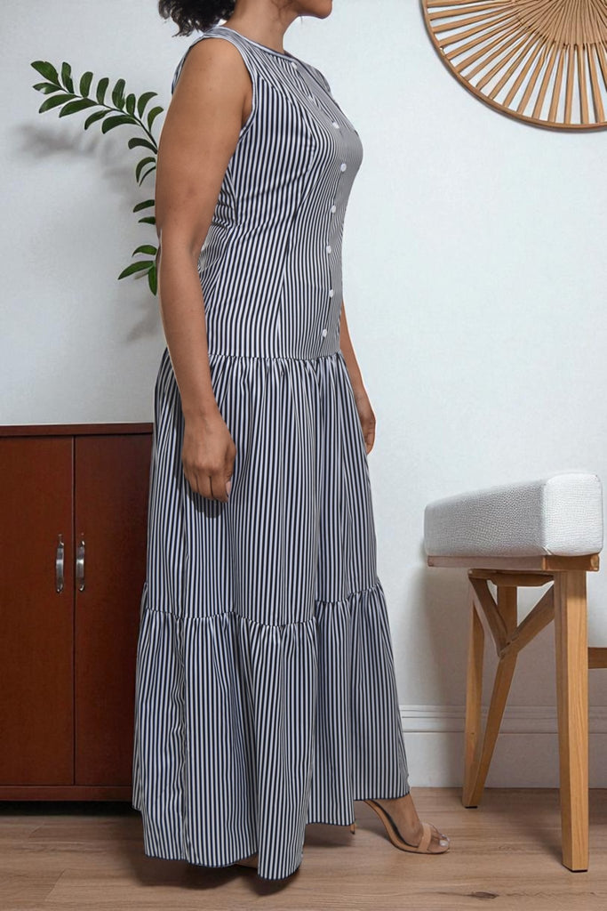 Ladies Black Stripe Dress - StylePhase SA
