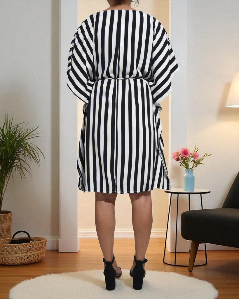 Ladies Black Stripe Pocket Dress - StylePhase SA