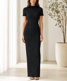Ladies Black Textured Maxi Dress - StylePhase SA