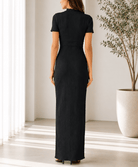 Ladies Black Textured Maxi Dress - StylePhase SA