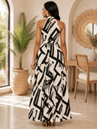Ladies Black Tie Back Maxi Dress - StylePhase SA