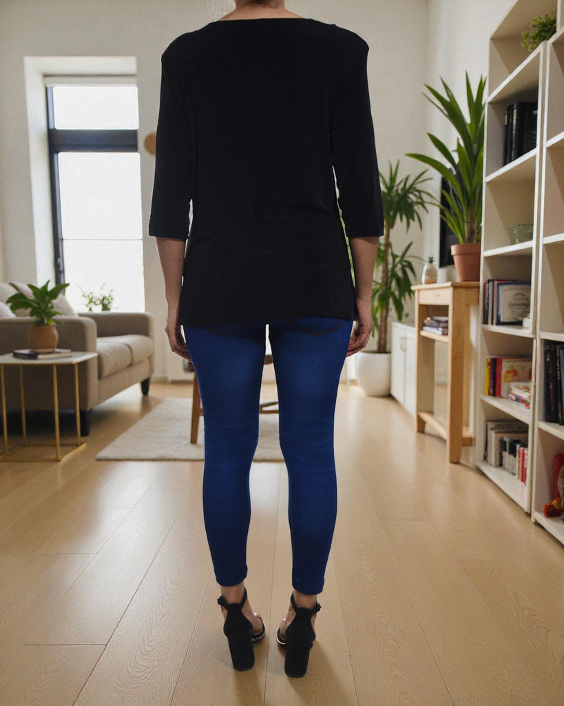 Ladies Black V Neck Top - StylePhase SA