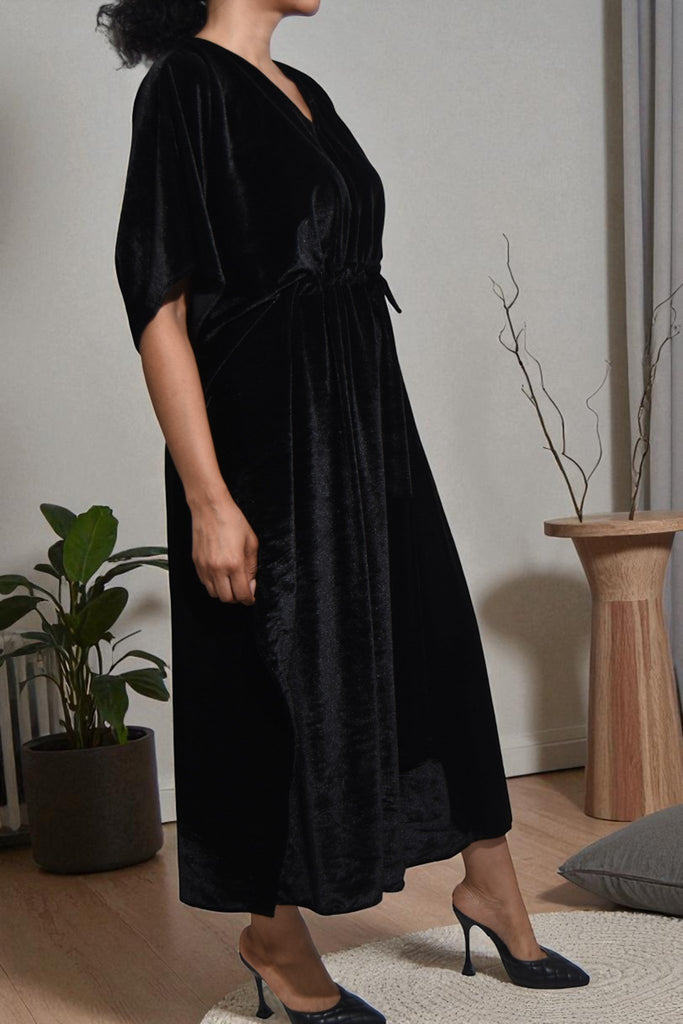 Ladies Black Velour Kaftan - StylePhase SA