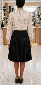 Ladies Black Velour Pleated Skirt - StylePhase SA