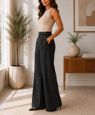 Ladies Black Wide Leg Pocket Pants - StylePhase SA