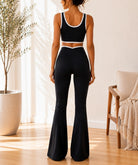 Ladies Black Wide Leg Two-Piece Activewear Set - StylePhase SA