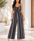 Ladies Black Zig Zag Strappy Jumpsuit - StylePhase SA