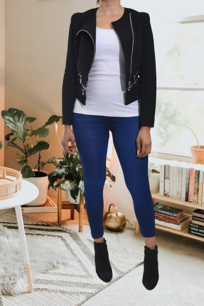 Ladies Black Zip Crop Jacket - StylePhase SA
