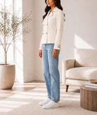 Ladies Blazer Lined Coat - Cream - StylePhase SA