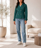 Ladies Blazer Lined Coat - Green - StylePhase SA