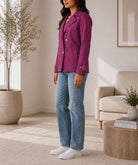 Ladies Blazer Lined Coat - Maroon - StylePhase SA