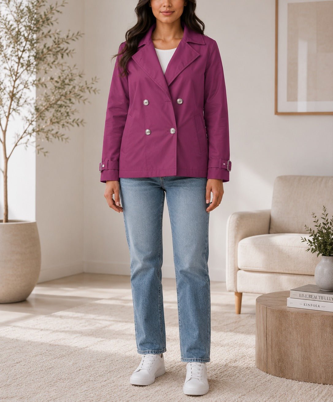 Ladies Blazer Lined Coat - Maroon - StylePhase SA