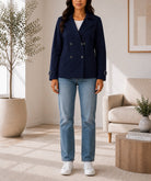 Ladies Blazer Lined Coat - Navy - StylePhase SA