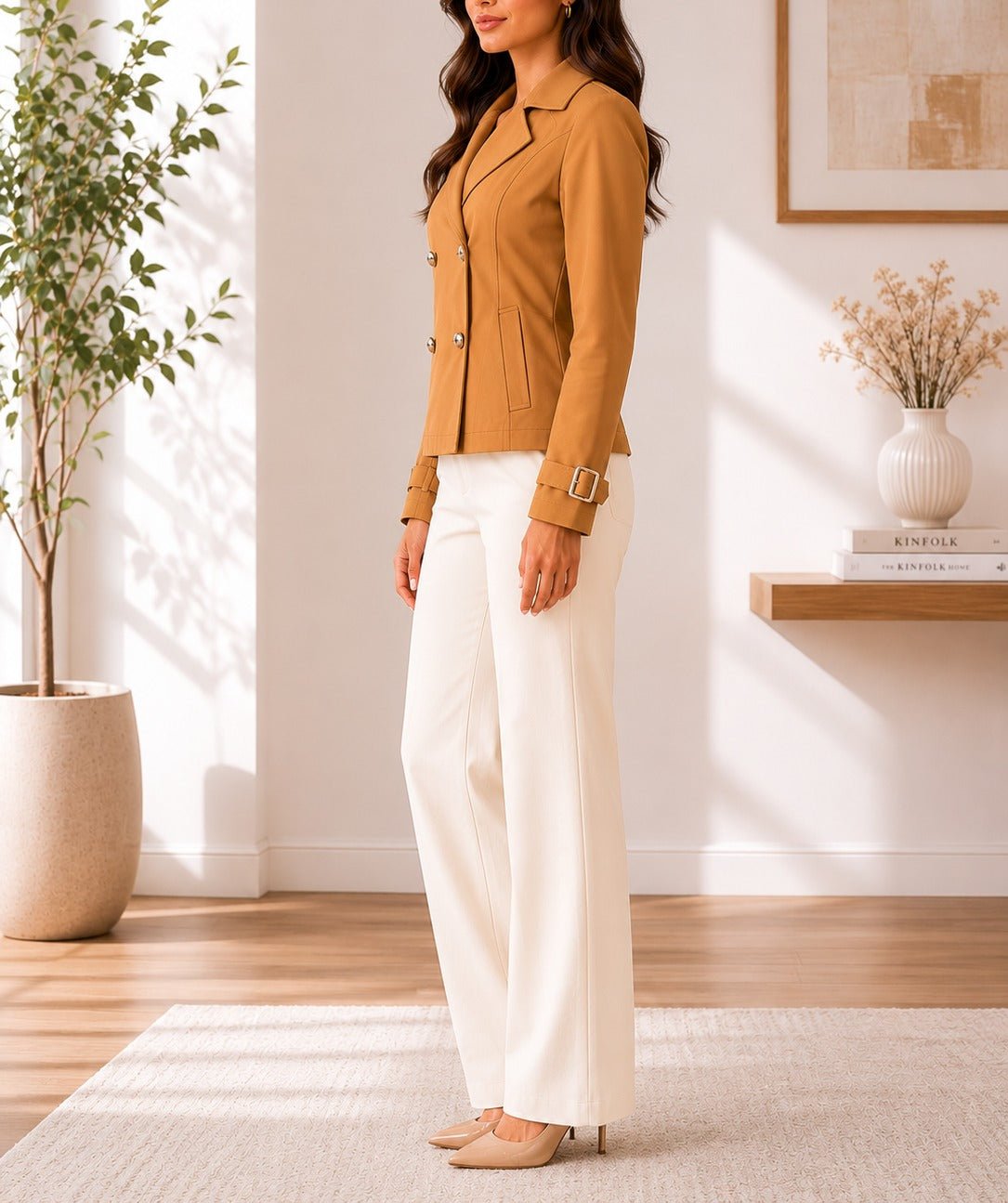 Ladies Blazer Lined Coat - Rust - StylePhase SA