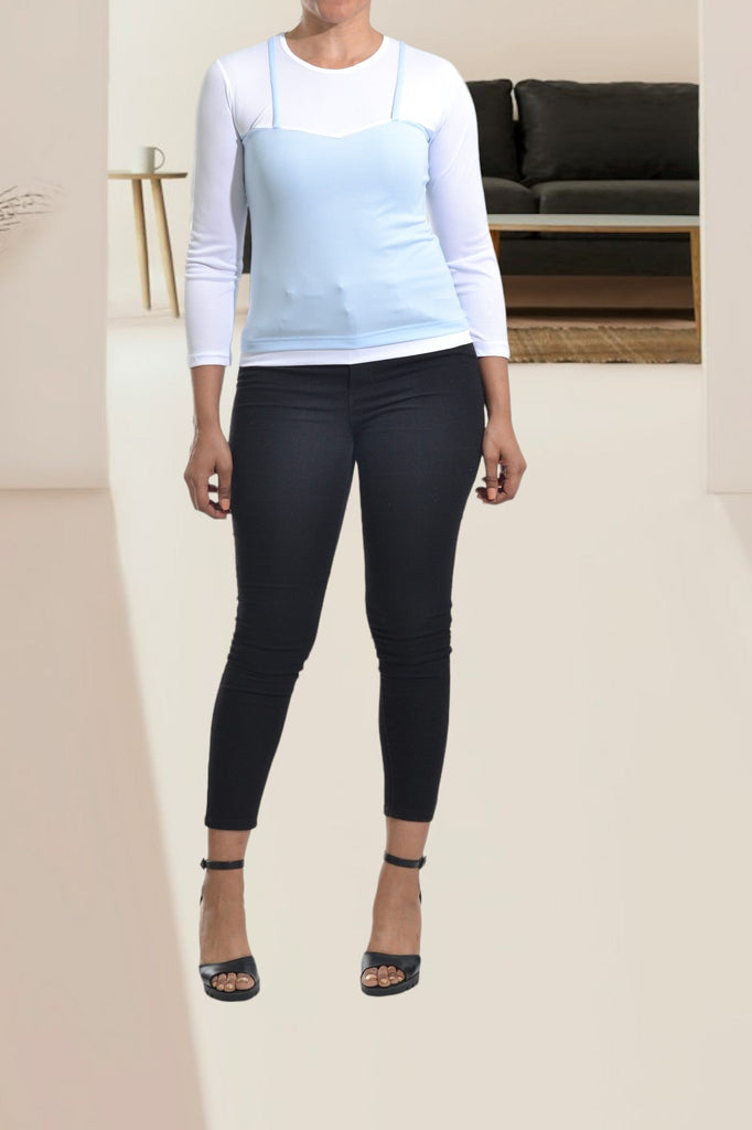 Ladies Blue 2 in 1 Top - StylePhase SA