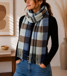 Ladies Blue And Beige Winter Scarf - StylePhase SA