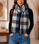 Ladies Blue And Beige Winter Scarf - StylePhase SA