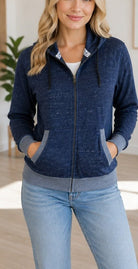 Ladies Blue And Grey Waffle Jacket - StylePhase SA