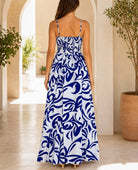 Ladies Blue And White Patterned Maxi Dress - StylePhase SA