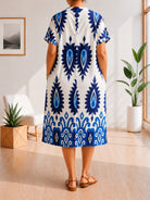 Ladies Blue And White Printed Tunic Dress - StylePhase SA