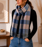 Ladies Blue, Brown Stripe Winter Scarf - StylePhase SA