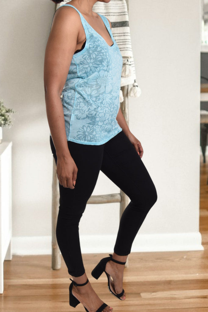 Ladies Blue Burnout Sleeveless Top - StylePhase SA