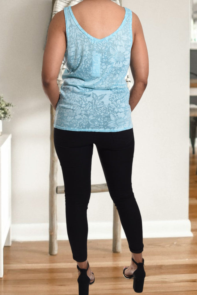 Ladies Blue Burnout Sleeveless Top - StylePhase SA