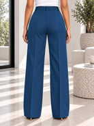 Ladies Blue Button Front Long Pants - StylePhase SA