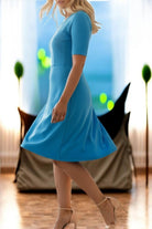 Ladies Blue Cap Sleeve Dress - StylePhase SA