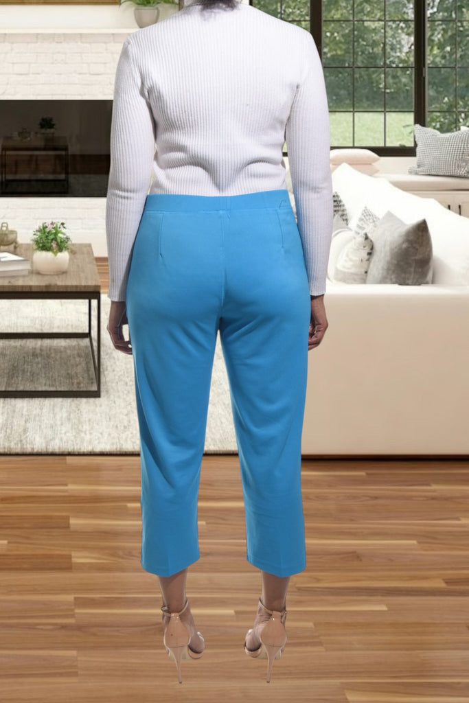 Ladies Blue Capri Zip Pants - StylePhase SA