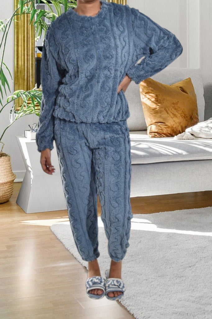 Ladies Blue Cuffed Pj Set - StylePhase SA