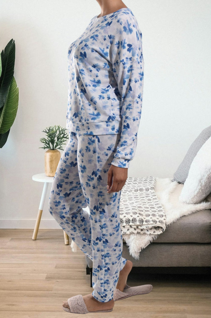 Ladies Blue Floral Pj Set - StylePhase SA