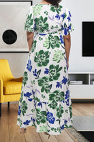 Ladies Blue Floral Tie Maxi Dress - StylePhase SA