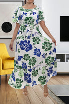 Ladies Blue Floral Tie Maxi Dress - StylePhase SA