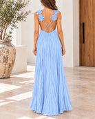 Ladies Blue Flower Strap Maxi Dress - StylePhase SA