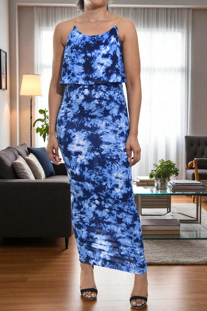 Ladies Blue Front Ruffle Dress - StylePhase SA