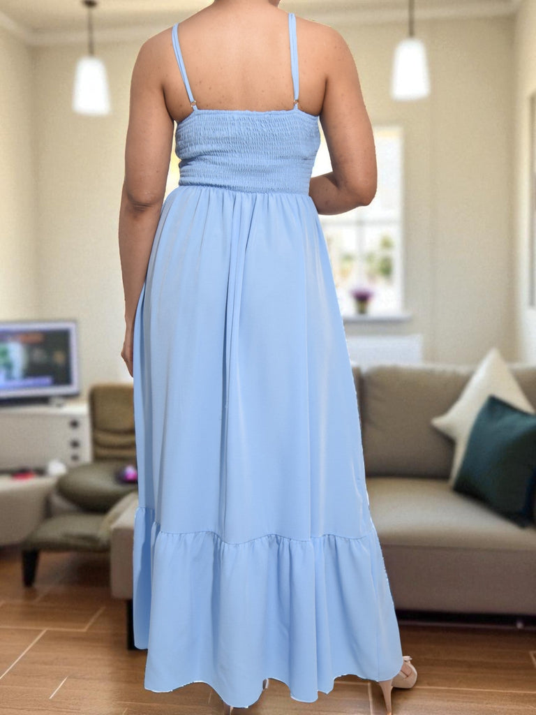 Ladies Blue Front Tie Dress - StylePhase SA