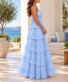 Ladies Blue Layered Maxi Strappy Dress - StylePhase SA