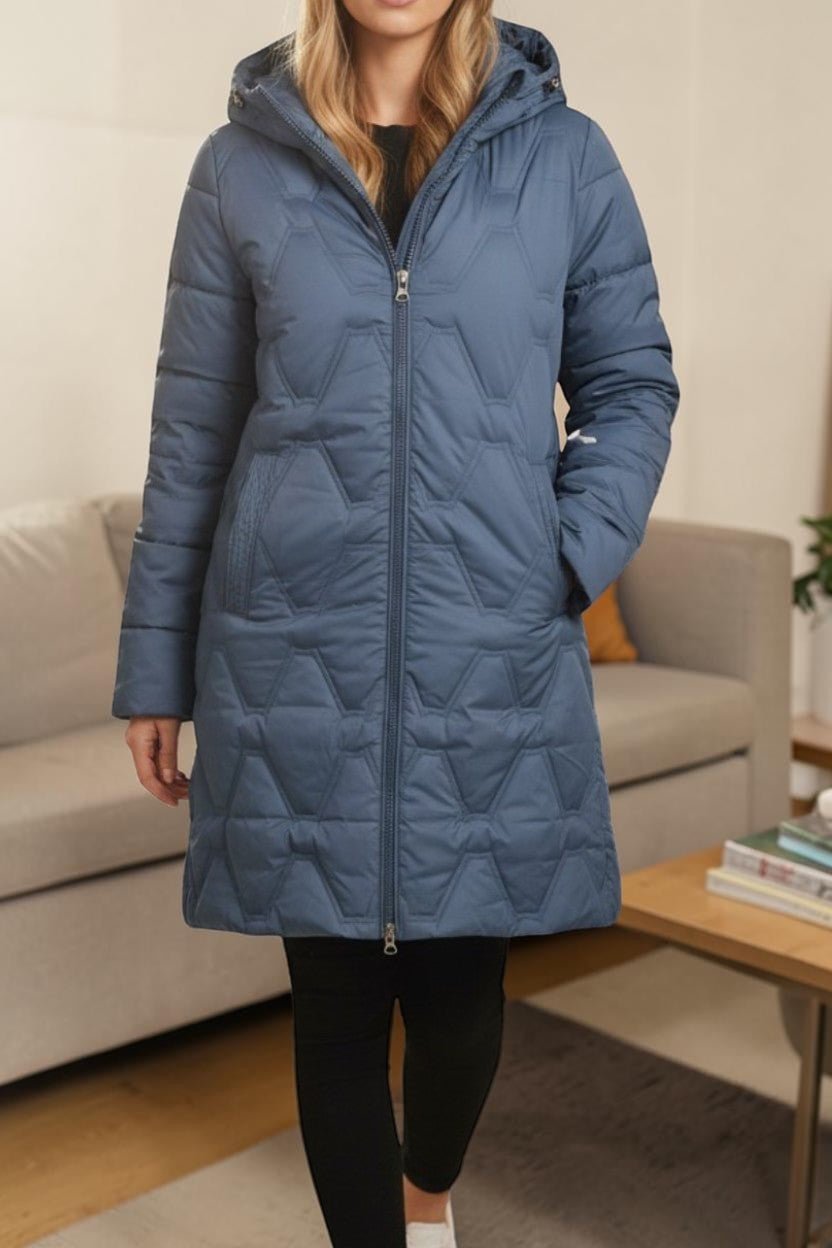 Ladies Blue Long Puffer Jacket - StylePhase SA