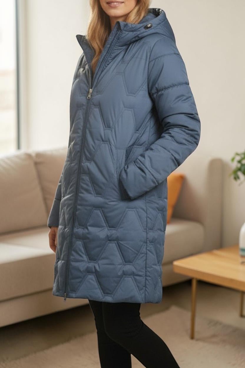 Ladies Blue Long Puffer Jacket - StylePhase SA