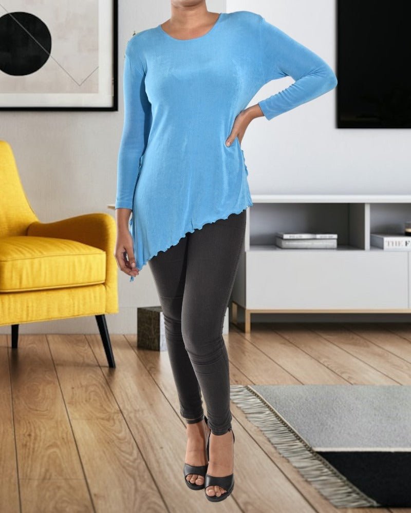 Ladies Blue Long Sleeve Top - StylePhase SA