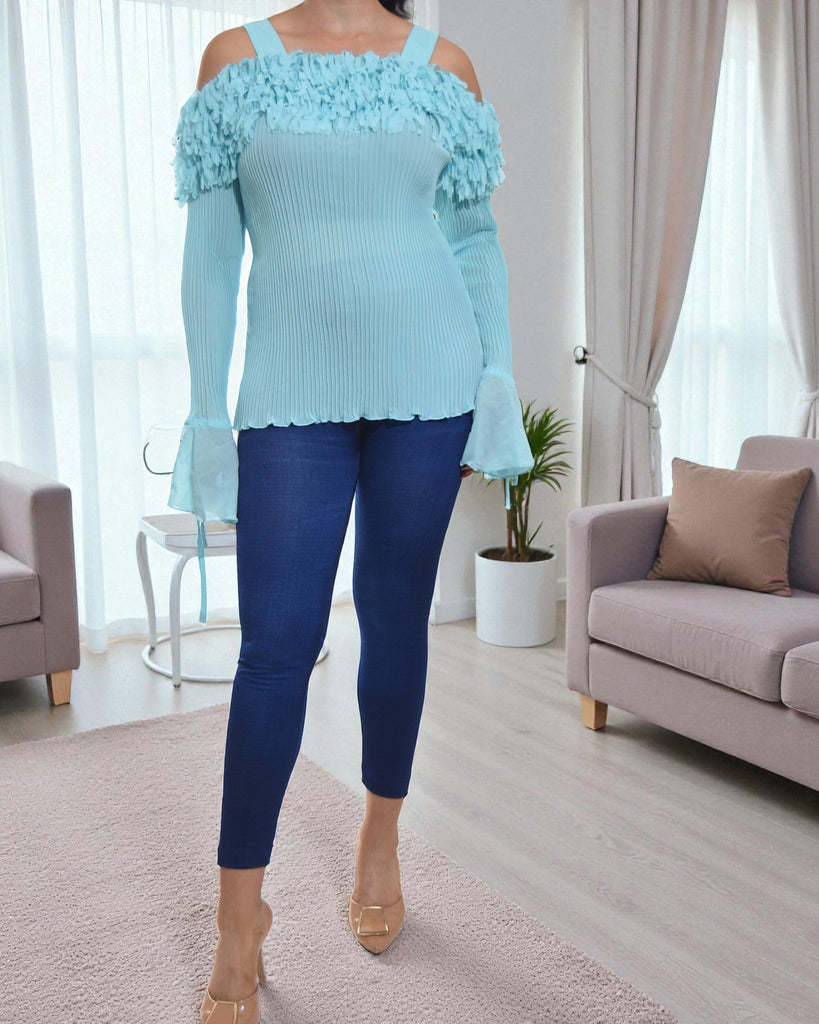 Ladies Blue Off Shoulder Top - StylePhase SA